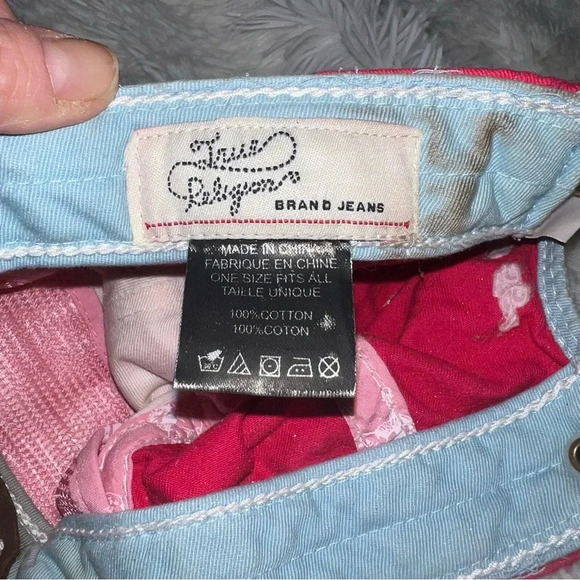 VTG True Religion Embellished Embroidered Cap Hat Buddha Retro Pink One Size - Picture 10 of 10